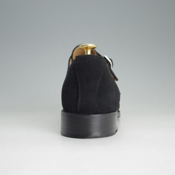 美品★(スペイン製)MEERMIN/メルミン SIZE 7.5【グッドイヤーウェルテッド製法★ダブルモンク】スエード/黒/メンズ★e904