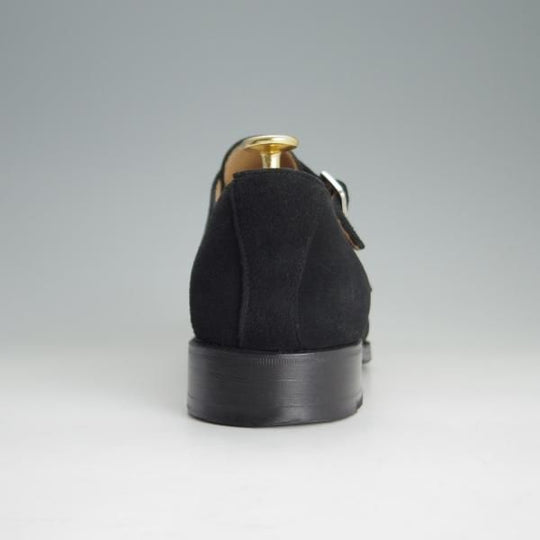 美品★(スペイン製)MEERMIN/メルミン SIZE 7.5【グッドイヤーウェルテッド製法★ダブルモンク】スエード/黒/メンズ★e904