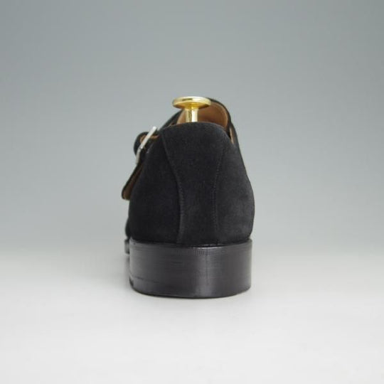 美品★(スペイン製)MEERMIN/メルミン SIZE 7.5【グッドイヤーウェルテッド製法★ダブルモンク】スエード/黒/メンズ★e904