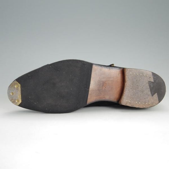 美品★(スペイン製)MEERMIN/メルミン SIZE 7.5【グッドイヤーウェルテッド製法★ダブルモンク】スエード/黒/メンズ★e904