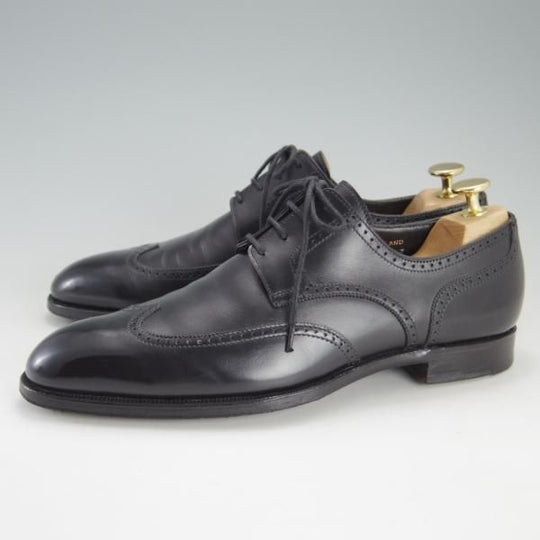 極上★クロケット&ジョーンズ 6E【ハンドグレードライン★CLEVELAND/ブラインドブローグ】カーフ/黒/メンズ/Crockett&Jones★e907