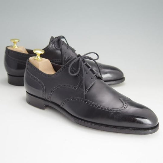 極上★クロケット&ジョーンズ 6E【ハンドグレードライン★CLEVELAND/ブラインドブローグ】カーフ/黒/メンズ/Crockett&Jones★e907