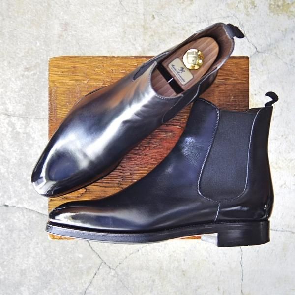 美品★(スペイン製)カルミナ SIZE 7【定価￥80,300-★サイドゴアブーツ/80216】RAINラスト/カーフ/黒/メンズ/CARMINA★e918