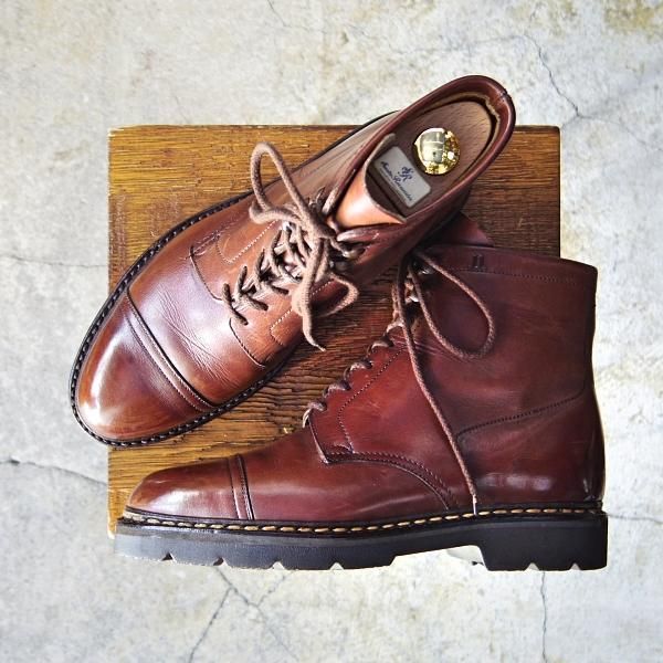 極上★ジョンロブ UK5.5【貴重★PARISロゴ時代の製品/コテージライン】BARROW/ブーツ/カーフ/茶/メンズ/旧ロゴ/JOHN LOBB★e920