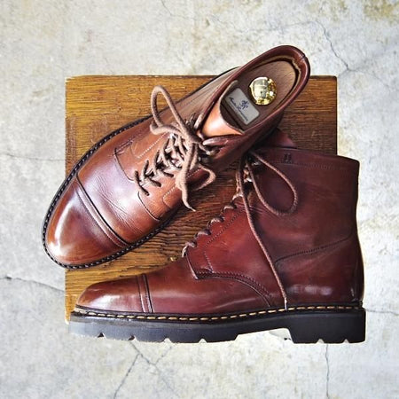 極上★ジョンロブ UK5.5【貴重★PARISロゴ時代の製品/コテージライン】BARROW/ブーツ/カーフ/茶/メンズ/旧ロゴ/JOHN LOBB★e920