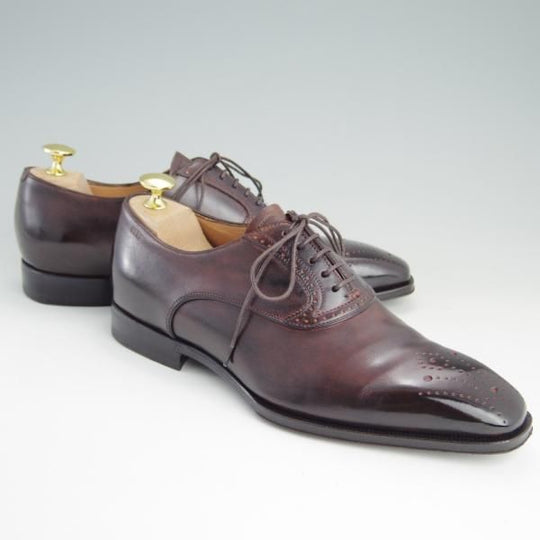 極美品★(伊)FABI/ファビ SIZE 6【定価8万円程度★伊勢丹メンズ取扱/ボロネーゼ製法】8354/オックスフォードシューズ/カーフ/赤茶★e925