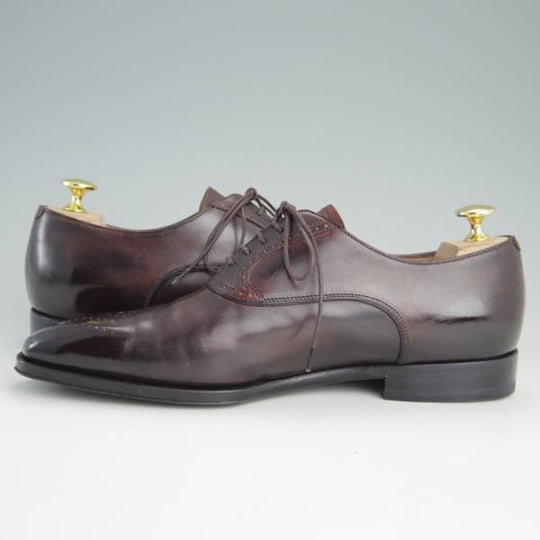極美品★(伊)FABI/ファビ SIZE 6【定価8万円程度★伊勢丹メンズ取扱/ボロネーゼ製法】8354/オックスフォードシューズ/カーフ/赤茶★e925