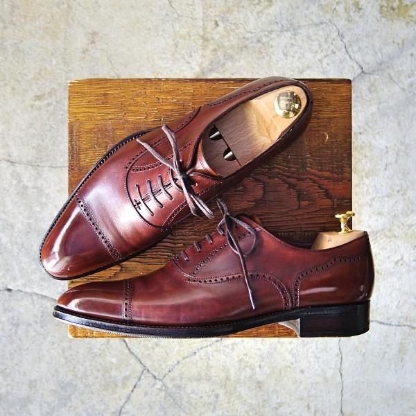 SOFFICE & SOLID スエード セミブローグ キャップトゥ 革靴 美品☆Soffice&Solid/ソフィス&ソリッド SIZE 7【現行定価￥5〜6