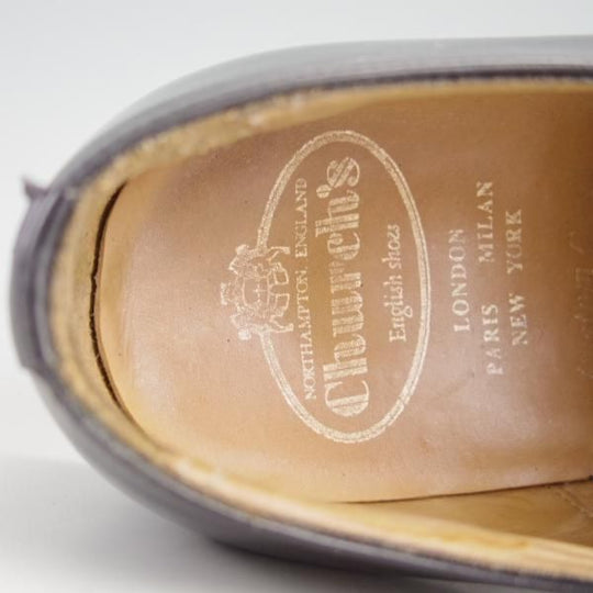 ★チャーチ 70F/UK7【貴重★002ラスト仕様/半カラス仕上げ】ALBERT/4都市ロゴ/Vフロント/プレーントゥ/カーフ/黒/メンズ/Church's★e929