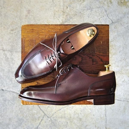 極美品★Perfetto/ペルフェット SIZE 6.5【定価￥56,100-★EG/ドーバー似寄モデル/スキンステッチ仕様】OCEANUS/Uチップ/カーフ★e930