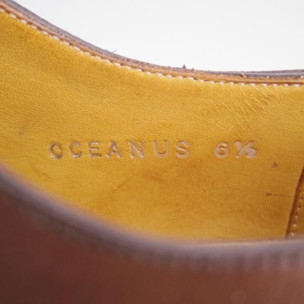極美品★Perfetto/ペルフェット SIZE 6.5【定価￥56,100-★EG/ドーバー似寄モデル/スキンステッチ仕様】OCEANUS/Uチップ/カーフ★e930