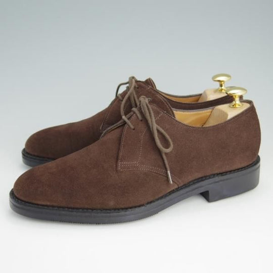 極上★ジョンロブ 5E【貴重★8695ラスト/PERRIER/ペリエ】プレーントゥ/Vフロント/スエード/濃茶/メンズ/JOHN LOBB★e933