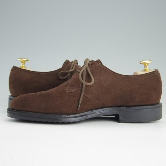 極上★ジョンロブ 5E【貴重★8695ラスト/PERRIER/ペリエ】プレーントゥ/Vフロント/スエード/濃茶/メンズ/JOHN LOBB★e933