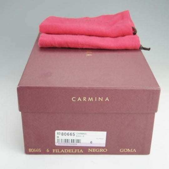 極美品★(スペイン製)カルミナ SIZE 6【★ストレートチップ/80665】FILADELFIAラスト/カーフ/黒/CARMINA★e946