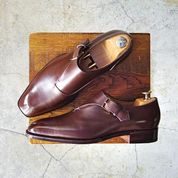 ほぼ未使用★ホール&マークス SIZE 6.5【定価10万〜15万円程度★サイドモンク/Winchester】カーフ/濃茶/メンズ/Hall&marks★e952