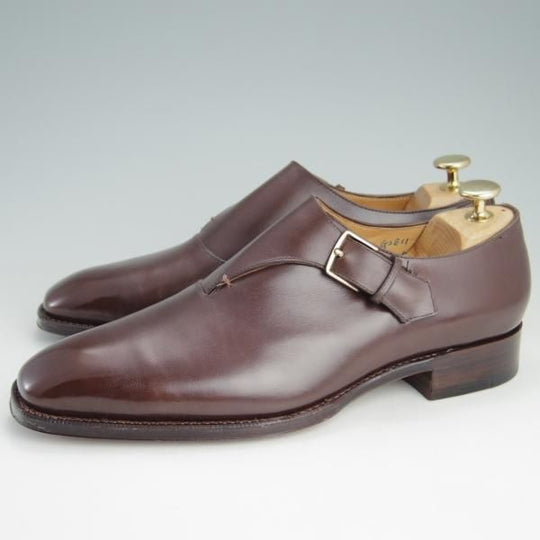 ほぼ未使用★ホール&マークス SIZE 6.5【定価10万〜15万円程度★サイドモンク/Winchester】カーフ/濃茶/メンズ/Hall&marks★e952