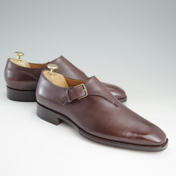 ほぼ未使用★ホール&マークス SIZE 6.5【定価10万〜15万円程度★サイドモンク/Winchester】カーフ/濃茶/メンズ/Hall&marks★e952