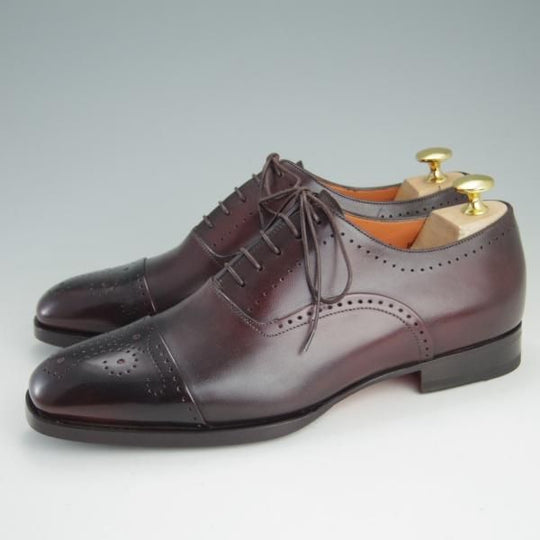 新品★(伊)サントーニ SIZE 6【レベルソ仕立て★セミブローグ/15564】カーフ/赤茶/メンズ/Santoni★e953