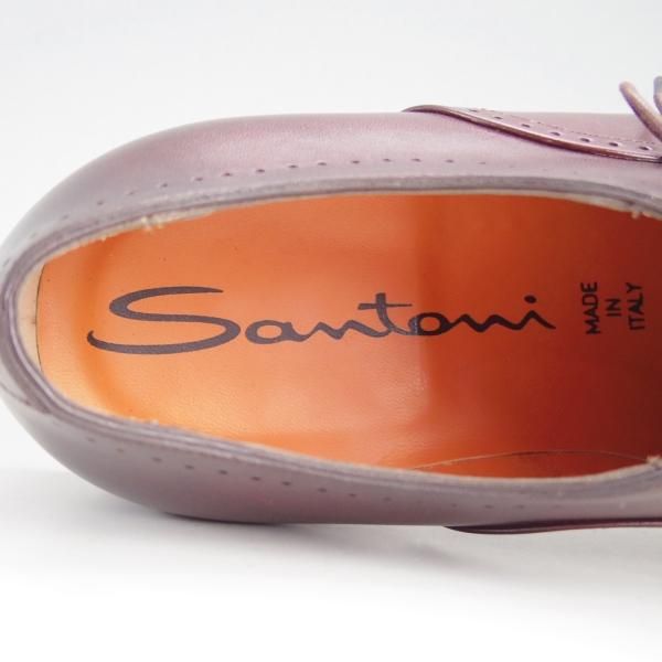 新品★(伊)サントーニ SIZE 6【レベルソ仕立て★セミブローグ/15564】カーフ/赤茶/メンズ/Santoni★e953