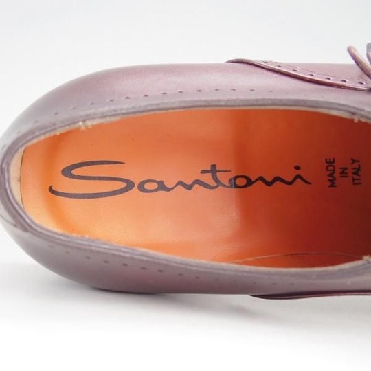 新品★(伊)サントーニ SIZE 6【レベルソ仕立て★セミブローグ/15564】カーフ/赤茶/メンズ/Santoni★e953