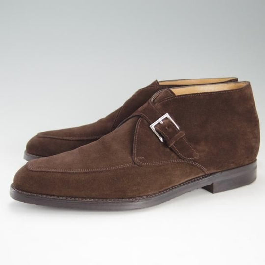 極美品★ジョンロブ 8E【★チャッカブーツ/SCOTNEY】1306ラスト/カウンティソール/モンクストラップ/スエード/濃茶/JOHN LOBB★e955