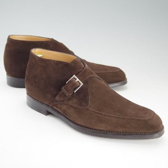 極美品★ジョンロブ 8E【★チャッカブーツ/SCOTNEY】1306ラスト/カウンティソール/モンクストラップ/スエード/濃茶/JOHN LOBB★e955