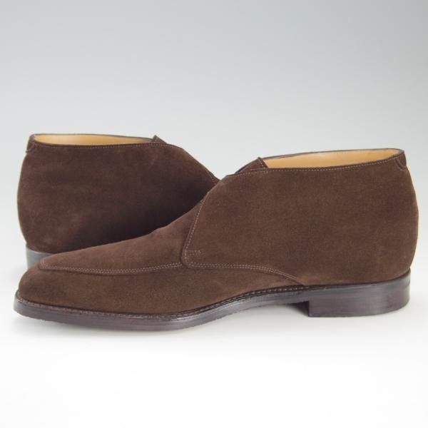 極美品★ジョンロブ 8E【★チャッカブーツ/SCOTNEY】1306ラスト/カウンティソール/モンクストラップ/スエード/濃茶/JOHN LOBB★e955