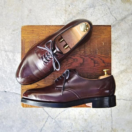 極上★ジョンロブ 5E【貴重★5495ラスト/FIVE】プレーントゥ/カーフ/赤茶/メンズ/JOHN LOBB★e956