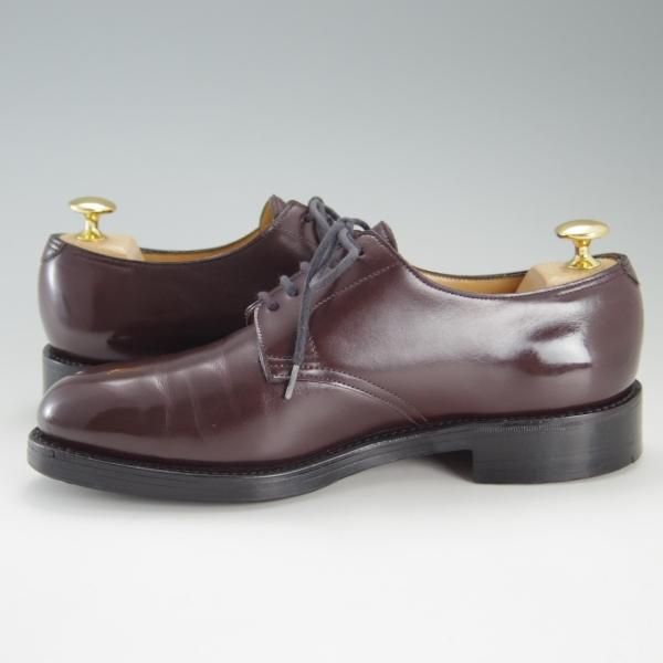 極上☆ジョンロブ 5E【貴重☆5495ラスト/FIVE】プレーントゥ/カーフ/赤