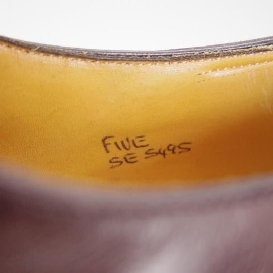 極上★ジョンロブ 5E【貴重★5495ラスト/FIVE】プレーントゥ/カーフ/赤茶/メンズ/JOHN LOBB★e956