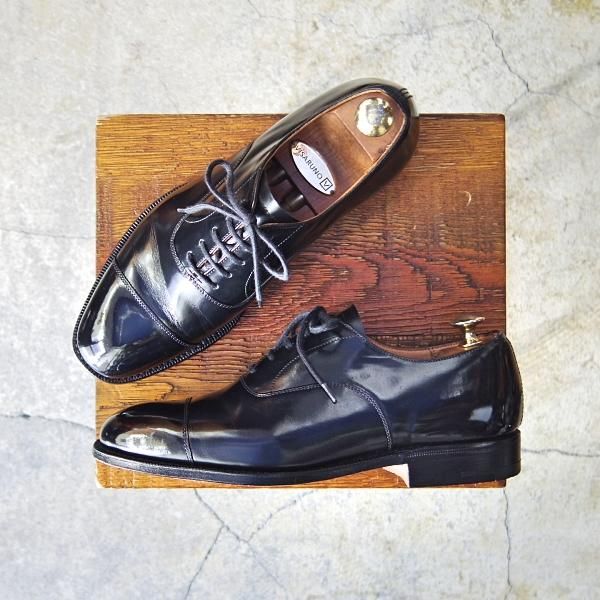 極上★チャーチ 50F/UK5【旧チャーチ★コンサル同仕様/ブックバインダーカーフ】73ラスト/4都市ロゴ過渡期/BALMORAL/黒/Church's★e958