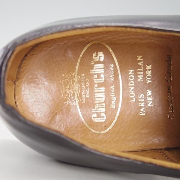 極上★チャーチ 50F/UK5【旧チャーチ★コンサル同仕様/ブックバインダーカーフ】73ラスト/4都市ロゴ過渡期/BALMORAL/黒/Church's★e958