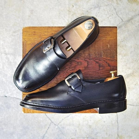 極上★リーガル 24.5EE【定価￥31,900-★グッドイヤーウェルテッド製法/モンクストラップ】2321/グレインレザー/黒/メンズ/REGAL★e960