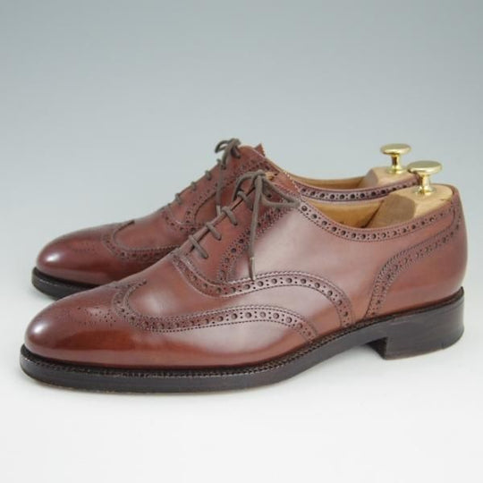 極上★クロケット&ジョーンズ 8E【★フルブローグ/LONDON】ロンドン/カーフ/茶/メンズ/Crockett&Jones★e966