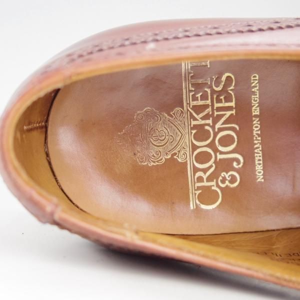 極上★クロケット&ジョーンズ 8E【★フルブローグ/LONDON】ロンドン/カーフ/茶/メンズ/Crockett&Jones★e966