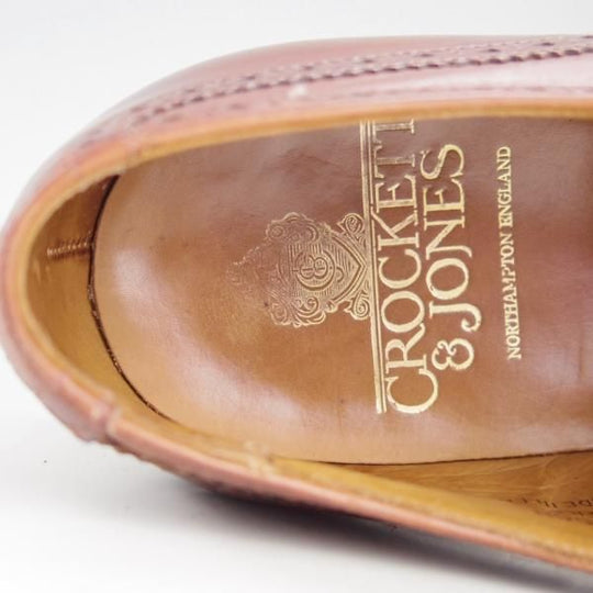 極上★クロケット&ジョーンズ 8E【★フルブローグ/LONDON】ロンドン/カーフ/茶/メンズ/Crockett&Jones★e966