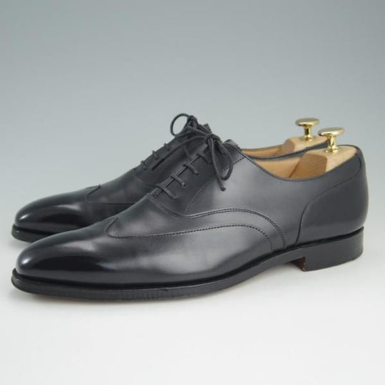 美品★クロケット&ジョーンズ 7.5E【貴重★SHIPS別注/ブラインドブローグ】カーフ/黒/メンズ/シップス/Crockett&Jones★e967