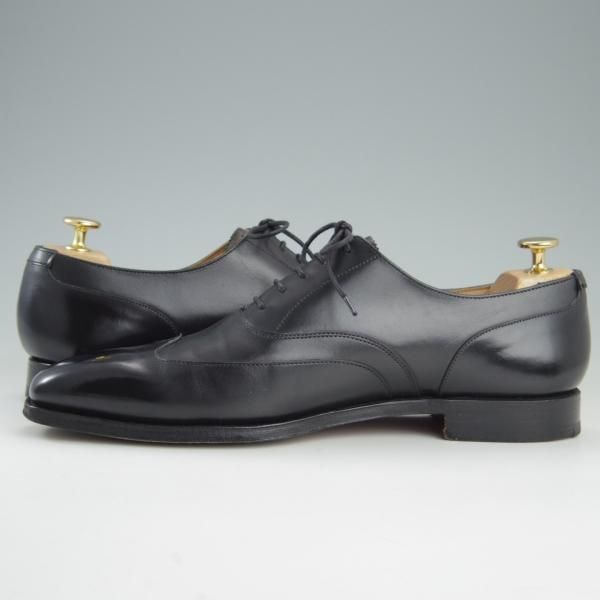 美品★クロケット&ジョーンズ 7.5E【貴重★SHIPS別注/ブラインドブローグ】カーフ/黒/メンズ/シップス/Crockett&Jones★e967