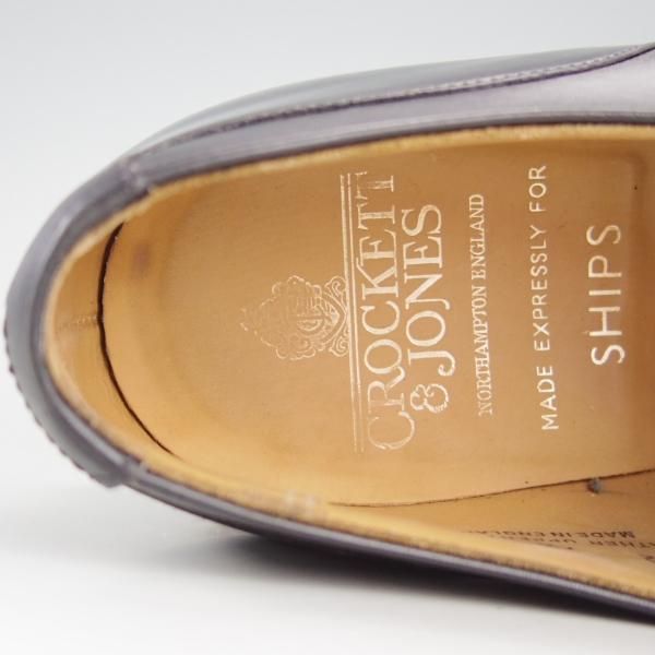 美品★クロケット&ジョーンズ 7.5E【貴重★SHIPS別注/ブラインドブローグ】カーフ/黒/メンズ/シップス/Crockett&Jones★e967