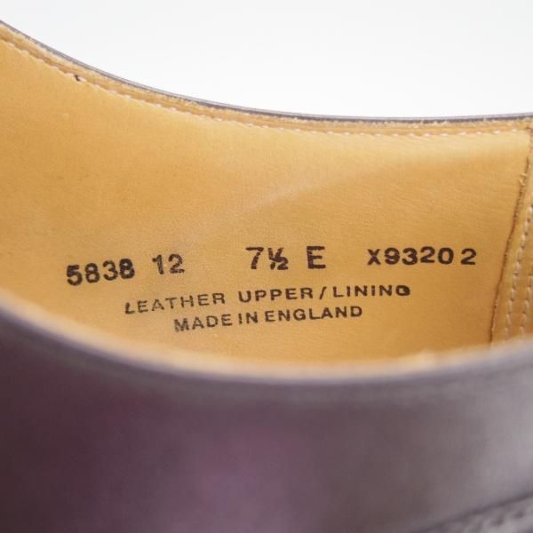 美品★クロケット&ジョーンズ 7.5E【貴重★SHIPS別注/ブラインドブローグ】カーフ/黒/メンズ/シップス/Crockett&Jones★e967