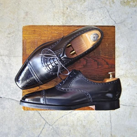 極上★ジョンロブ 5E【★セミブローグ/STRATFORD/8000ラスト】カーフ/黒/メンズ/JOHN LOBB★e968