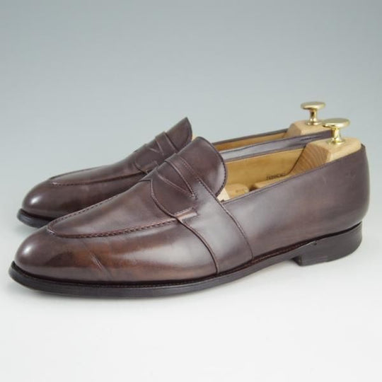 極上★ジョンロブ 7.5EE【定価￥243,100-★フルストラップコインローファー/FENCOTE】4098ラスト/ミスティカーフ/濃茶/JOHN LOBB★e969