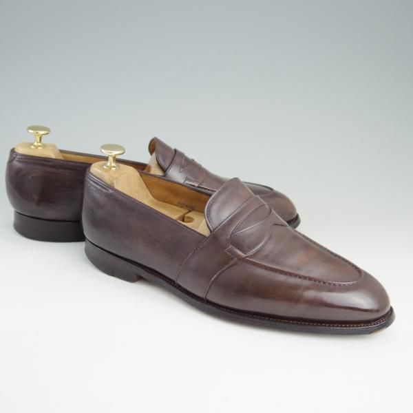 極上★ジョンロブ 7.5EE【定価￥243,100-★フルストラップコインローファー/FENCOTE】4098ラスト/ミスティカーフ/濃茶/JOHN LOBB★e969