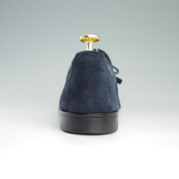 極上★(伊)サントーニ SIZE 5【貴重★BEAMS F別注/リボンローファー】スリッポン/スエード/紺/メンズ/ビームス/Santoni★e971