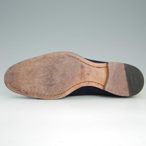 極上★(伊)サントーニ SIZE 5【貴重★BEAMS F別注/リボンローファー】スリッポン/スエード/紺/メンズ/ビームス/Santoni★e971