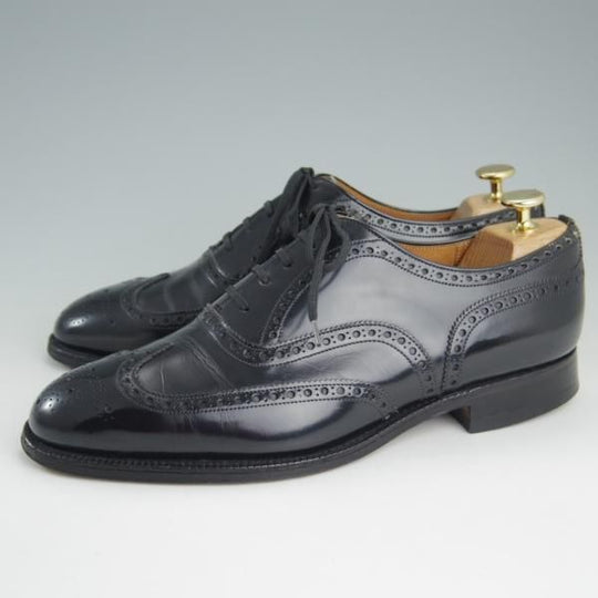 極上★チャーチ 75F/UK7.5【旧チャーチ★ブックバインダーカーフ/3都市ロゴ/HICKSTEAD】84ラスト/フルブローグ/黒/メンズ/Church's★e973