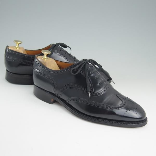 極上★チャーチ 75F/UK7.5【旧チャーチ★ブックバインダーカーフ/3都市ロゴ/HICKSTEAD】84ラスト/フルブローグ/黒/メンズ/Church's★e973