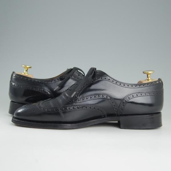 極上★チャーチ 75F/UK7.5【旧チャーチ★ブックバインダーカーフ/3都市ロゴ/HICKSTEAD】84ラスト/フルブローグ/黒/メンズ/Church's★e973