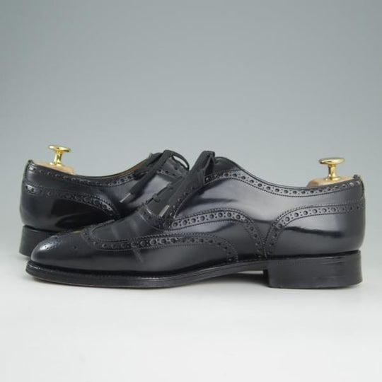 極上★チャーチ 75F/UK7.5【旧チャーチ★ブックバインダーカーフ/3都市ロゴ/HICKSTEAD】84ラスト/フルブローグ/黒/メンズ/Church's★e973