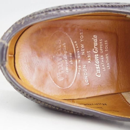 極上★チャーチ 75F/UK7.5【旧チャーチ★ブックバインダーカーフ/3都市ロゴ/HICKSTEAD】84ラスト/フルブローグ/黒/メンズ/Church's★e973